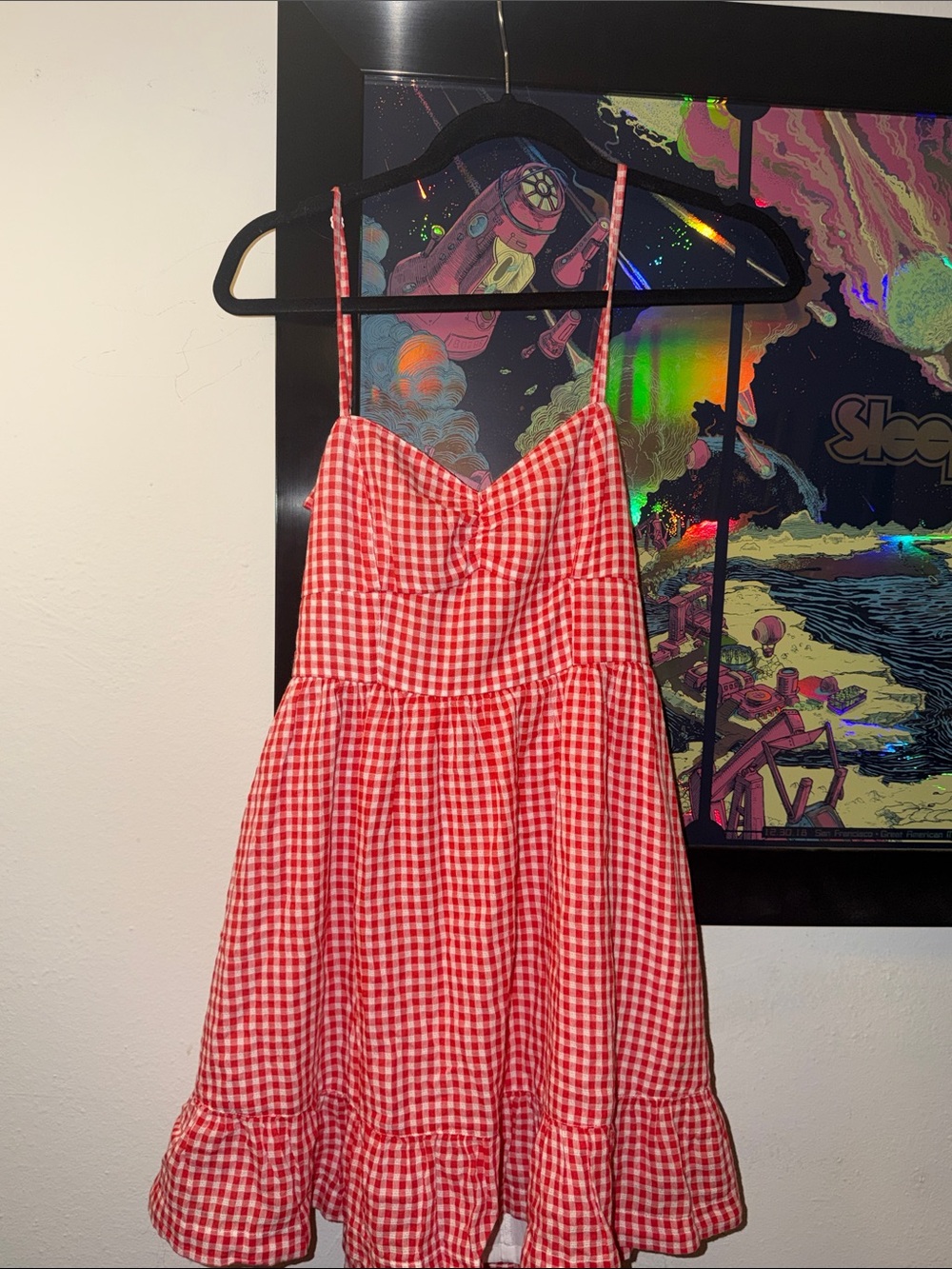 Red Gingham Spaghetti Strap Sundress by American Eagle